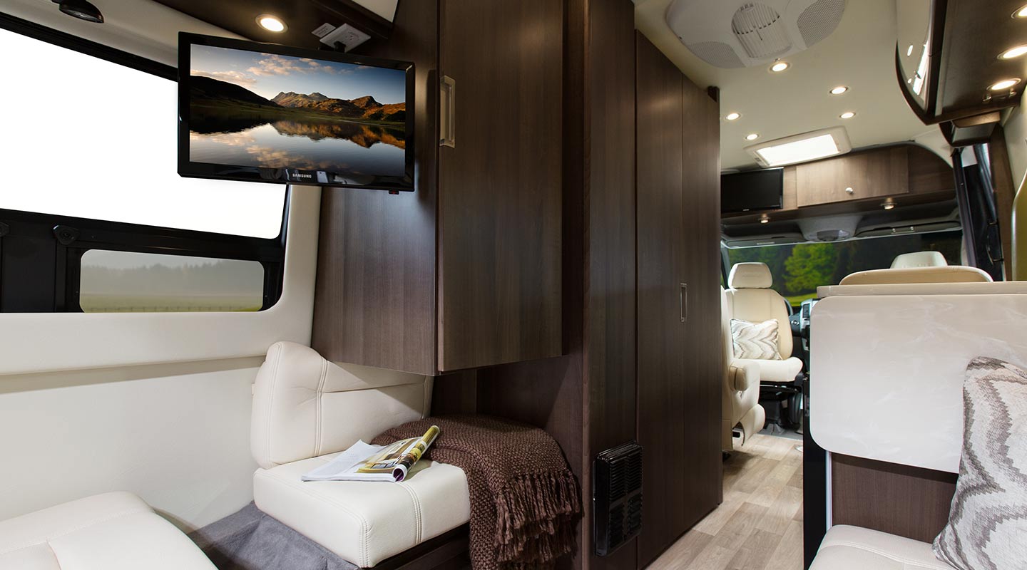 2015 Free Spirit TE Shown in Espresso Brown Cabinetry with Optional Glamour Package.