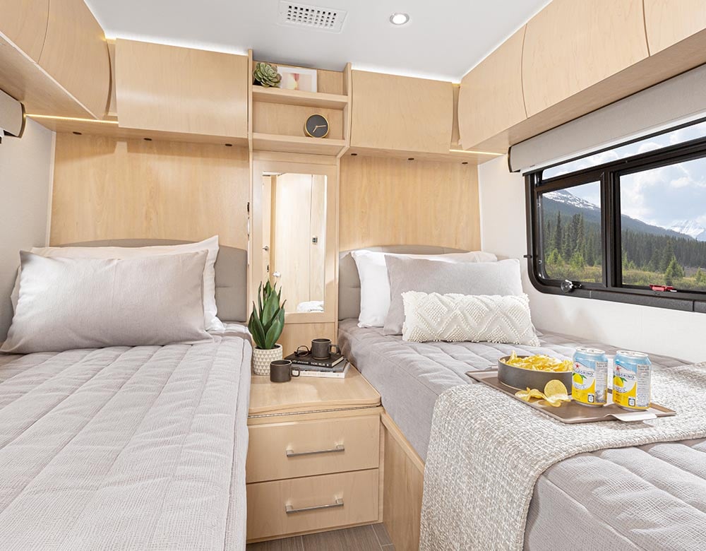 Unity Features Twin Bed Leisure Travel Vans
