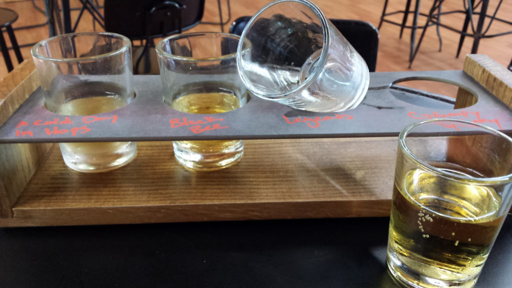 sample glasses of cider