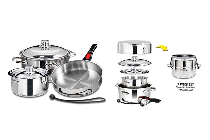 Magma 7 Piece Induction Non-Stick Cookware Set - Stainless Steel