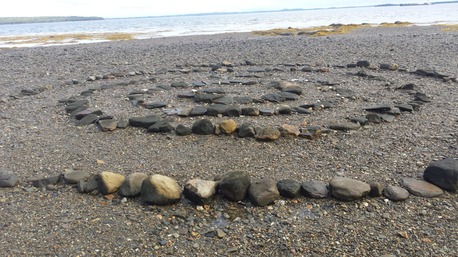 Labyrinth on the floor of Penobscot Bay