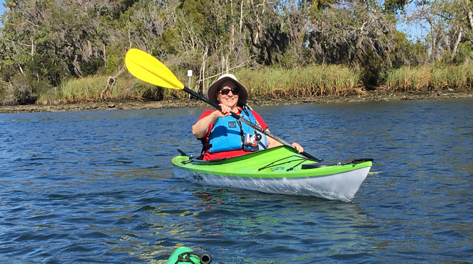 Robin kayaking Kings Bay Crystal River, Florida