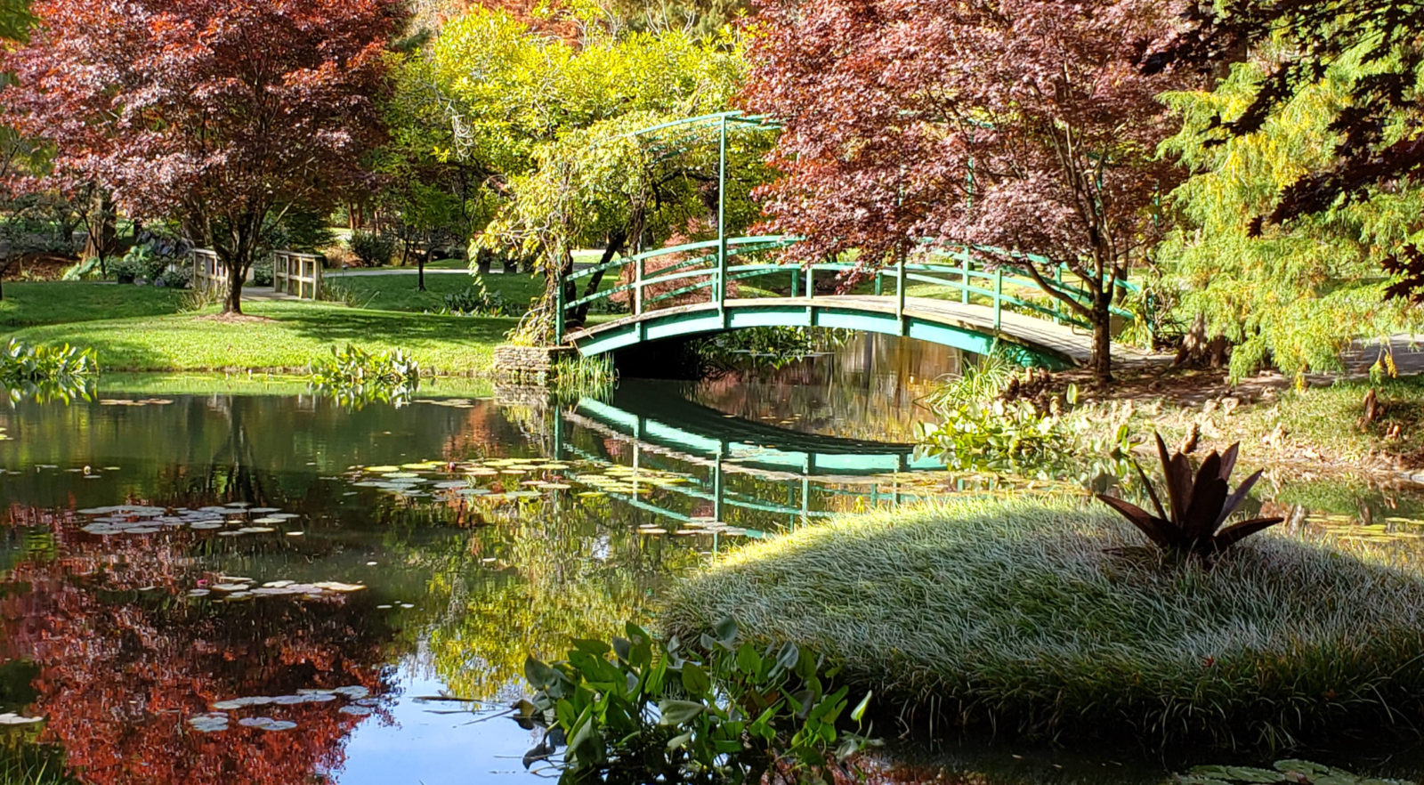 Replica of the bridge over lilly pond from Monet's painting