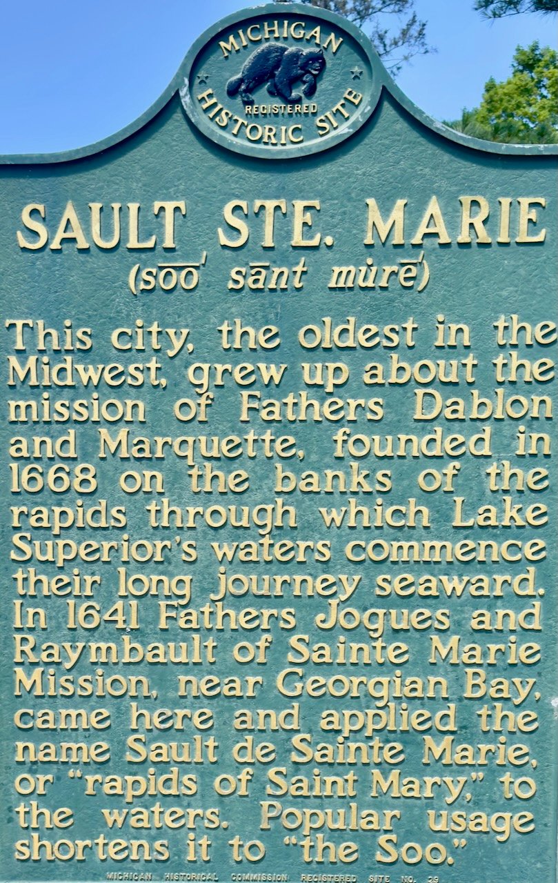 Historical Marker for Sault Ste Marie, Michigan