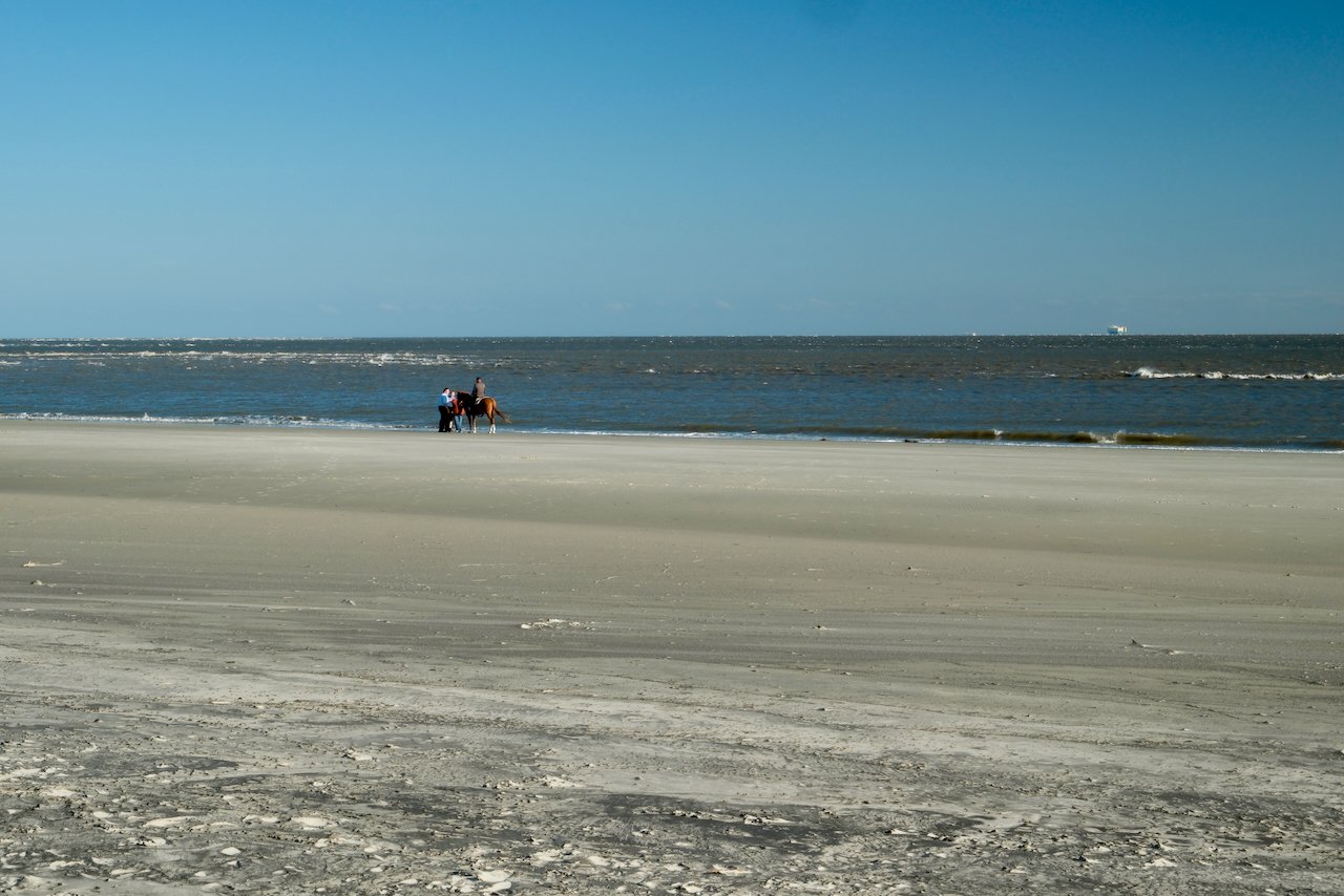 A partial view of the beach at Massengale Park