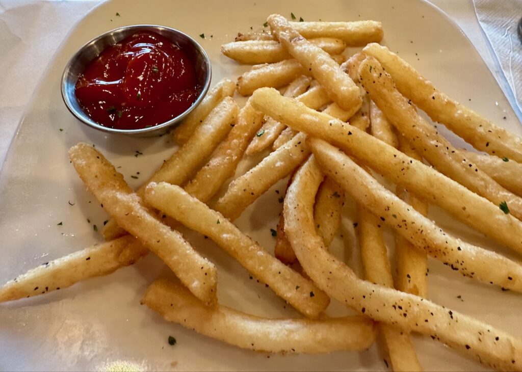Crisp, salty, peppery, tasty fries at The Half Shell House, Hattiesburg, Mississippi