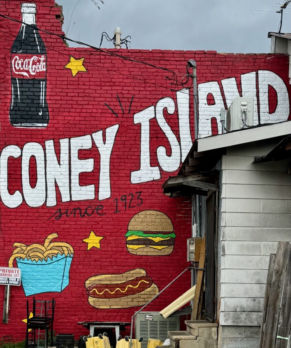 Mural on the rear of the Coney Island Cafe at North Main Street, Hattiesburg, Mississippi