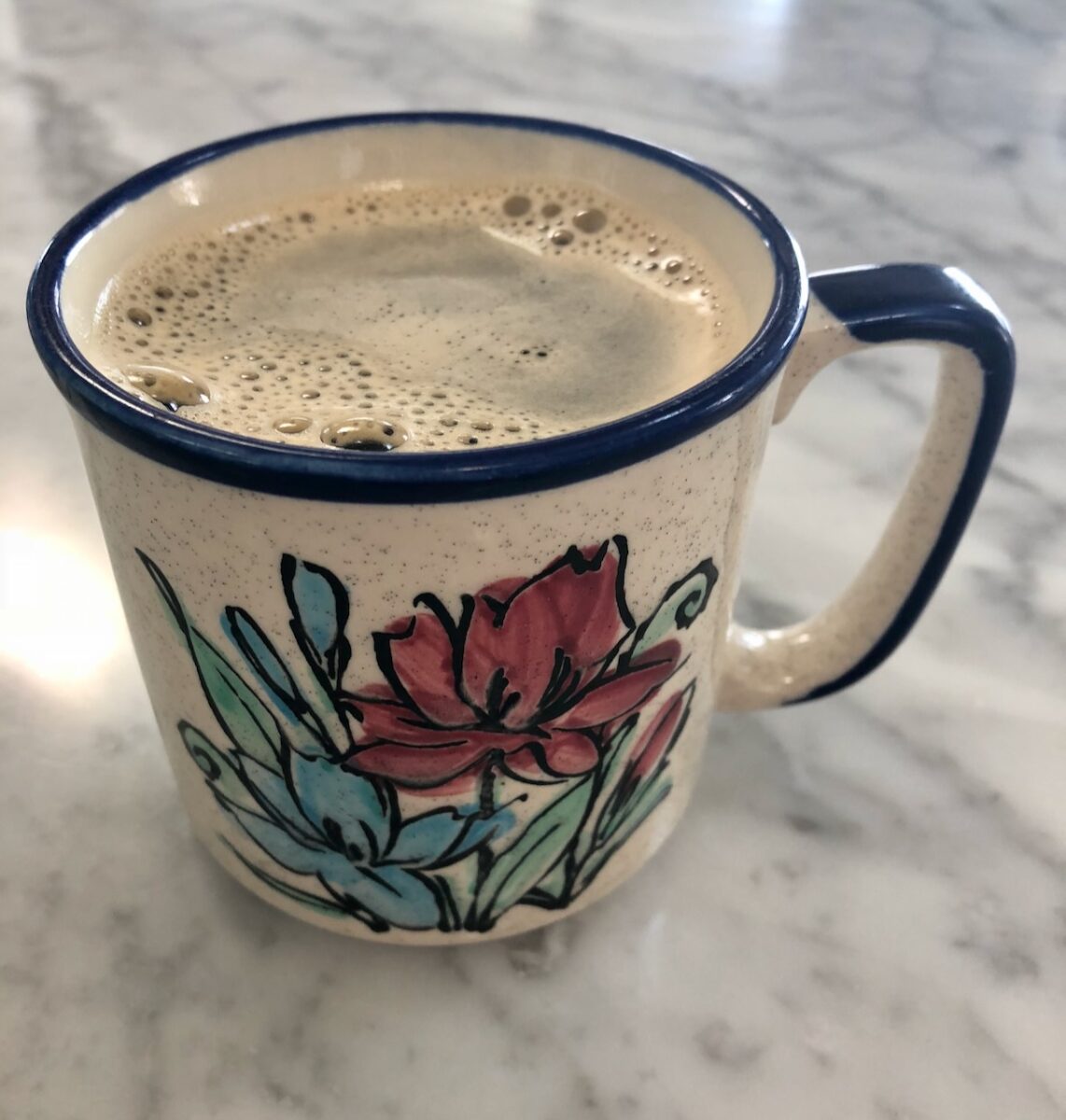 A cup of Papua New Guinea -- Black! Froth = fresh