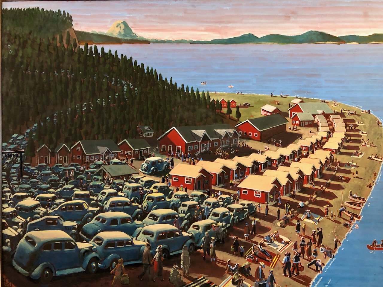 A painting of Cama State Beach Park as taken in the park