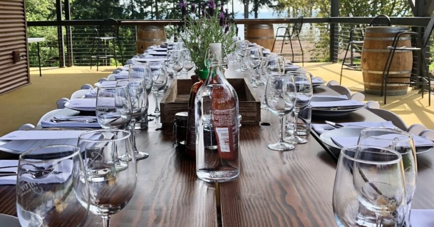 Comforts at Whidbey: A table set up