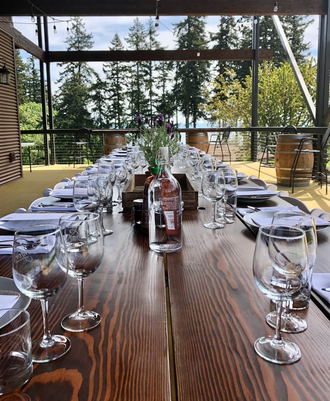 Comforts at Whidbey: A table set up