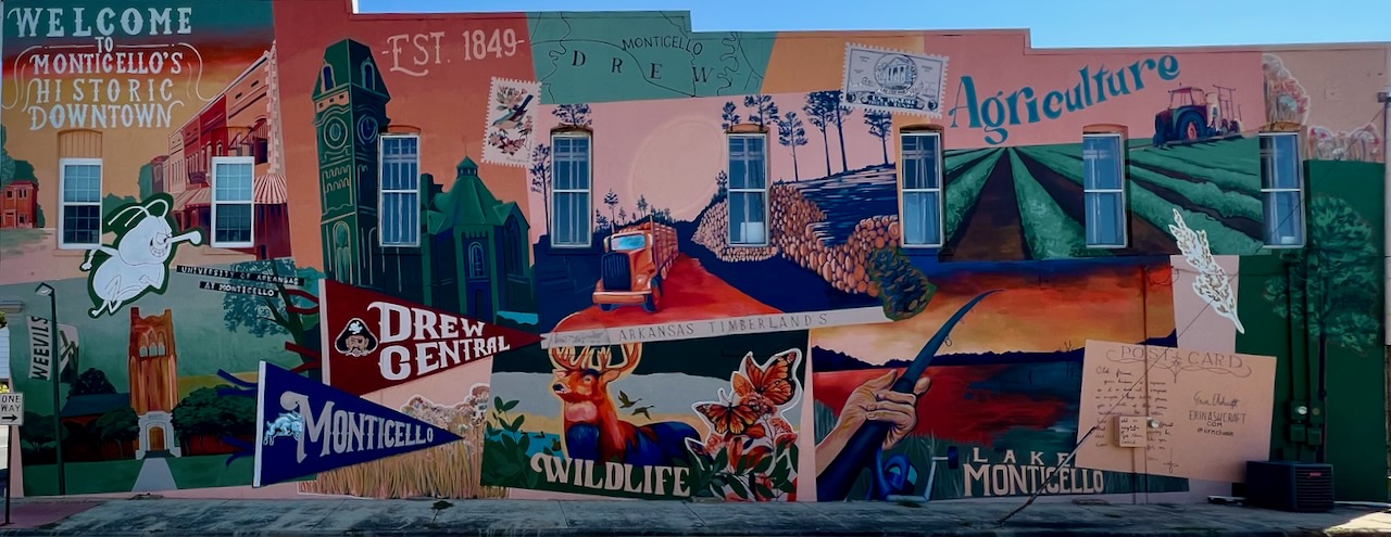 Mural in downtown Monticello, Arkansas