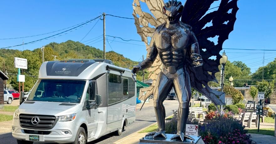 The Mothman Statue at Point Pleasant, West Virginia