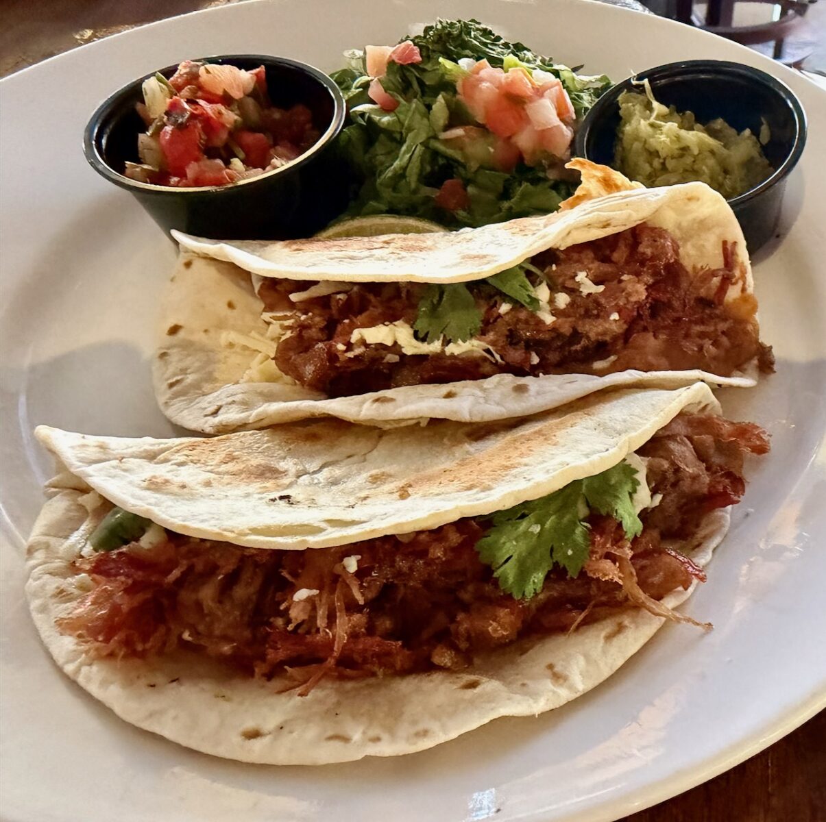 Brisket and Bean Tacos at the Crockett Tavern