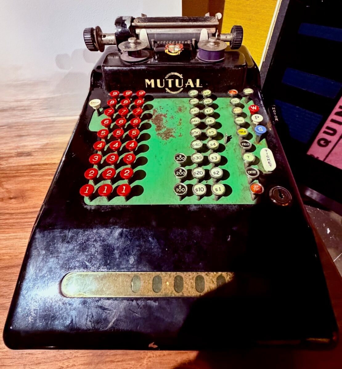 A tabulating machine at the Greyhound Hall of Fame Racing Museum