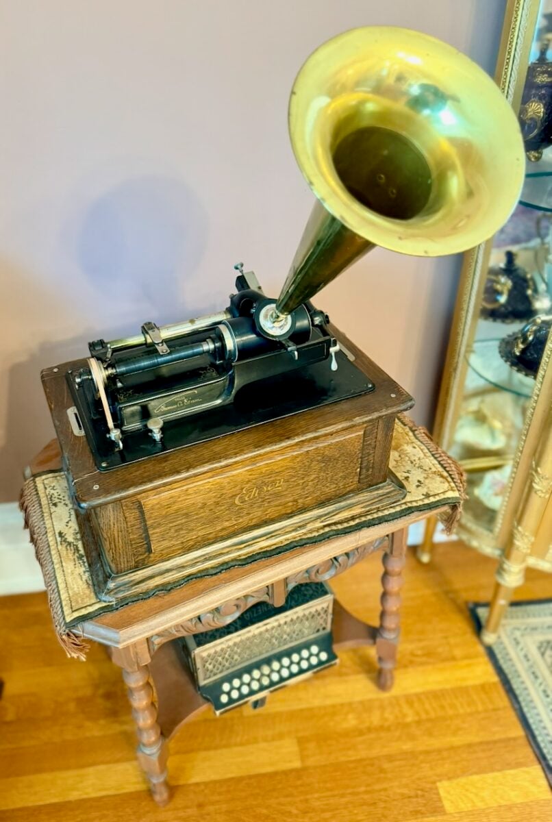 An Original Thomas Edison cylinder phonograph in the Seelye Mansion